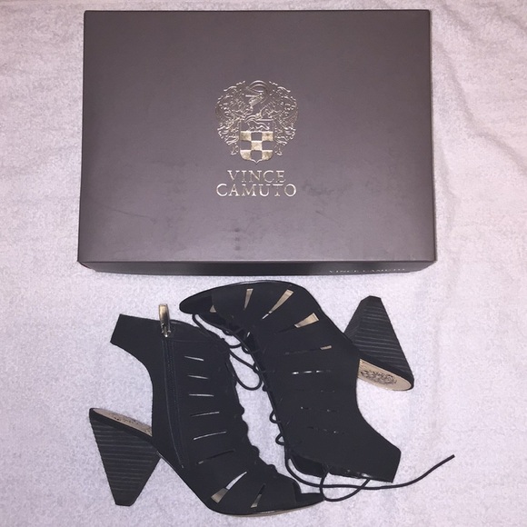 Vince Camuto Shoes - New Vince Camuto Black Lace Up Heeled Sandals Sz 7